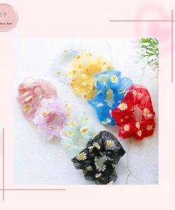 Dây buộc tóc scrunchies von hoa cúc
